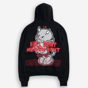Size Small NEW CIVIL REGIME Hell Bent Heaven Sent Snap Hoodie Black Devil Angel